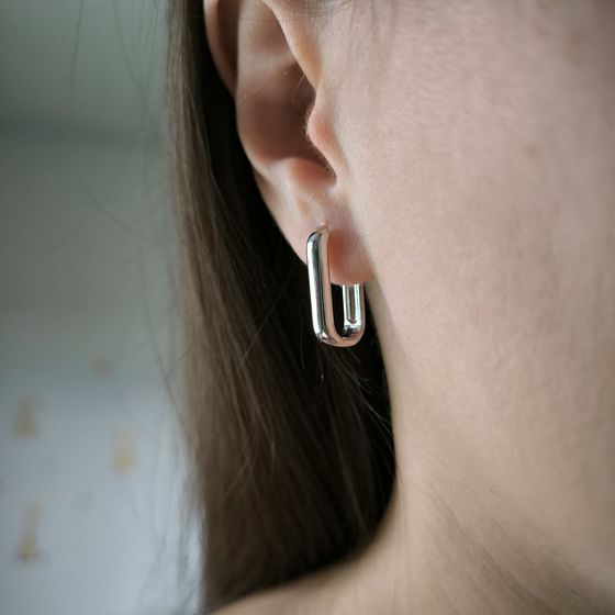 Серебряные серьги без камней Серебряные серьги без камней