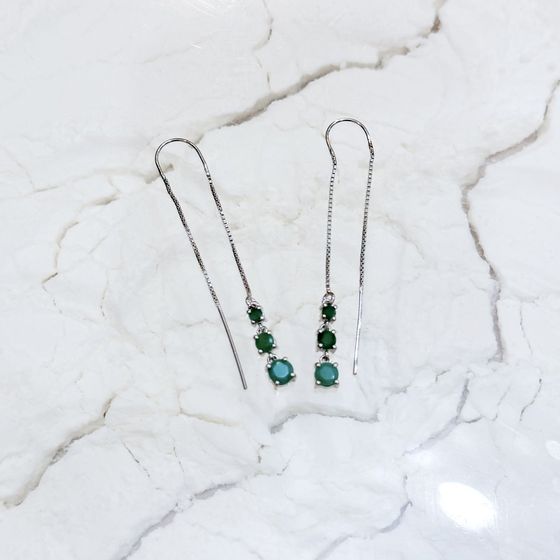 Серебряные серьги с изумрудом 1.567ct