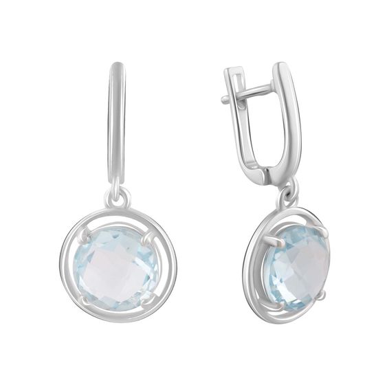 Серебряные серьги с топазом 8.442ct