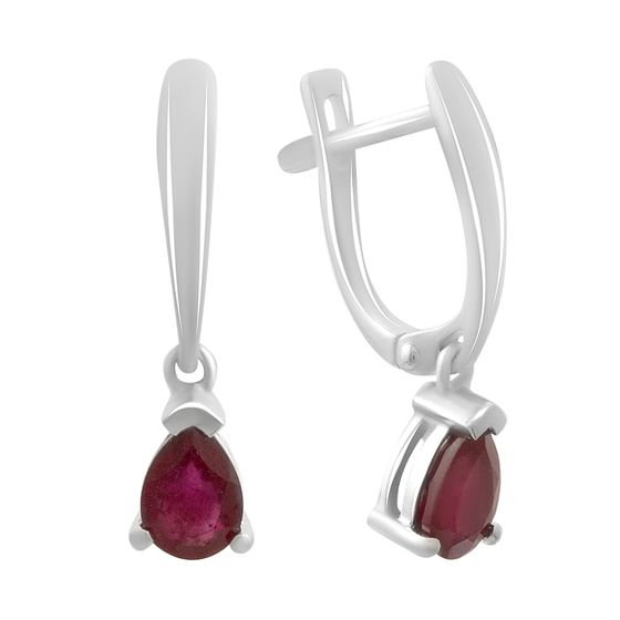 Серебряные серьги с рубином 0.975ct
