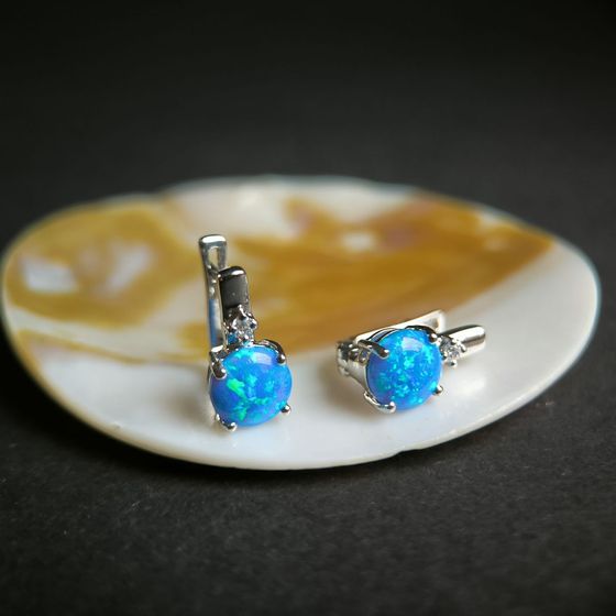 Серебряные серьги с опалом 1.873ct