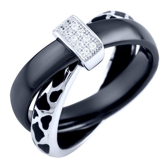 Серебряное кольцо с , емаллю, керамикой