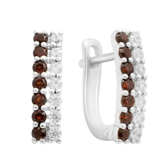 Серебряные серьги с гранатом 1.369ct