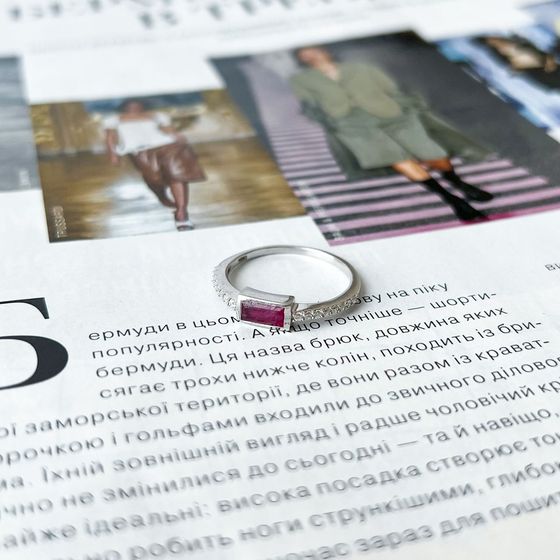 Серебряное кольцо с рубином 0.757ct