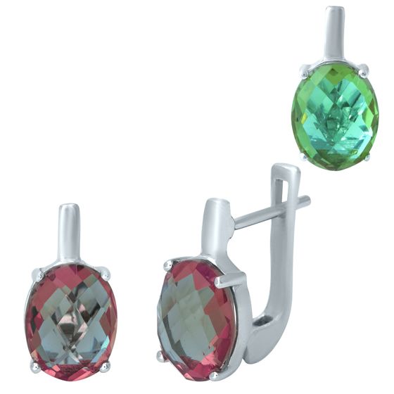 Серебряные серьги с султанитом 5.372ct