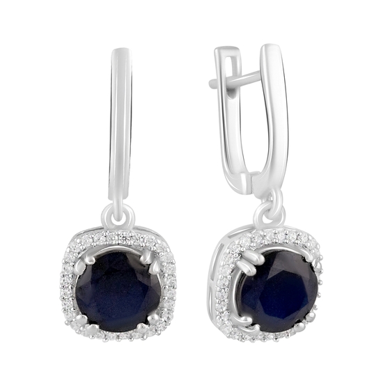 Серебряные серьги с сапфиром 5.776ct