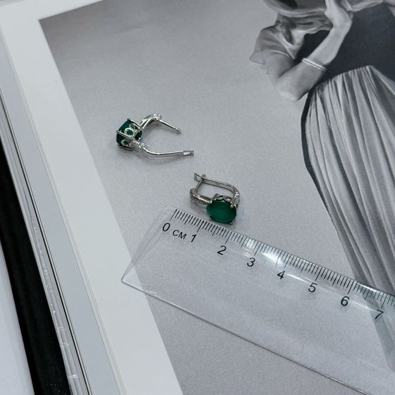 Серебряные серьги с агатом 4.932ct