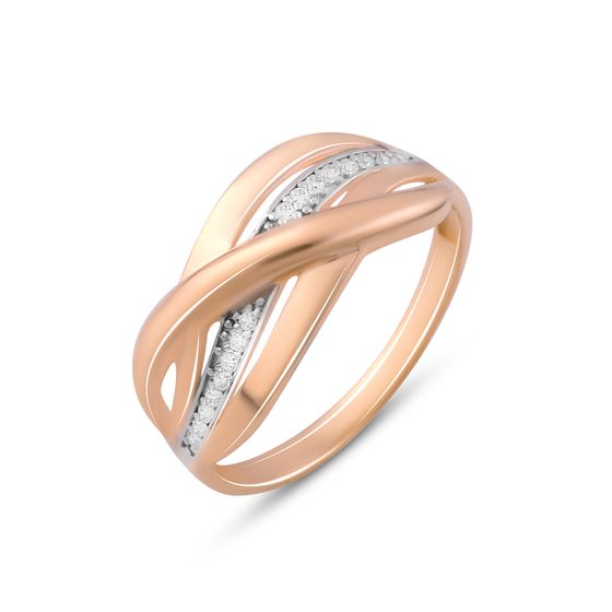 Золотое кольцо с фианитами 0.012ct