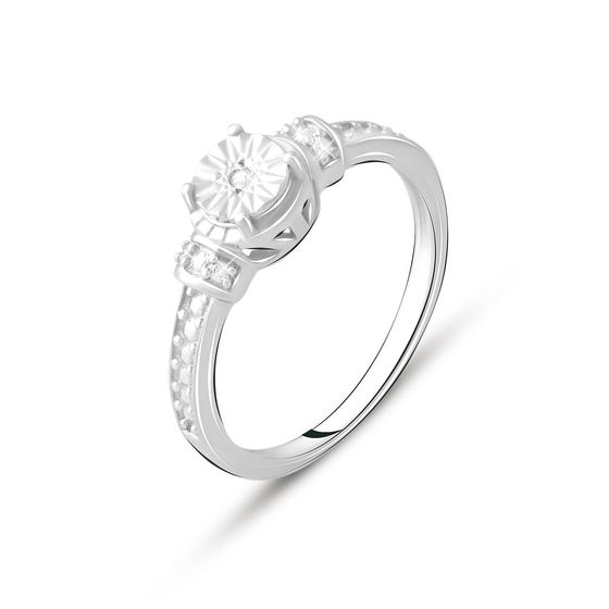 Серебряное кольцо с бриллиантом 0.05ct