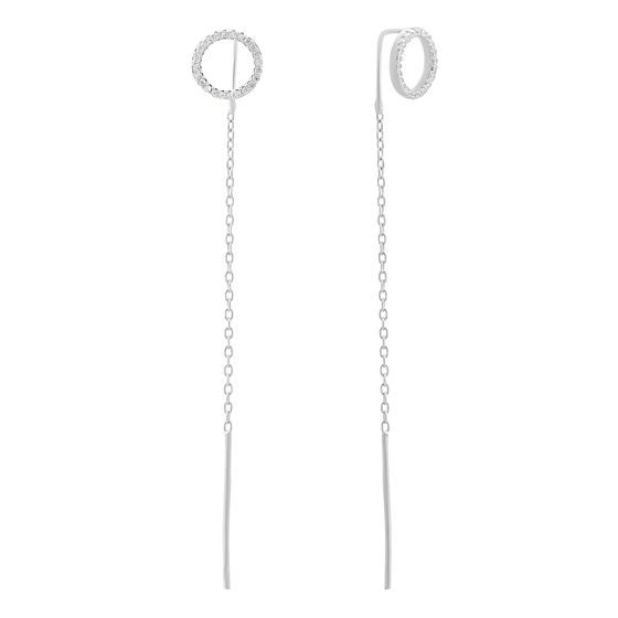 Серебряные серьги с фианитами