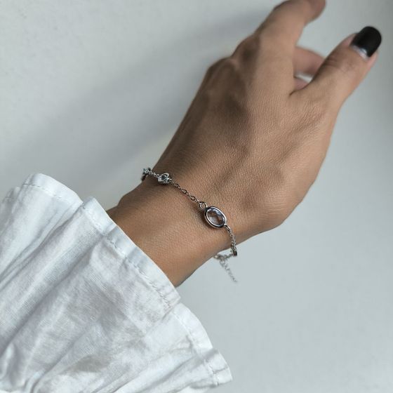 Серебряный браслет с фианитами