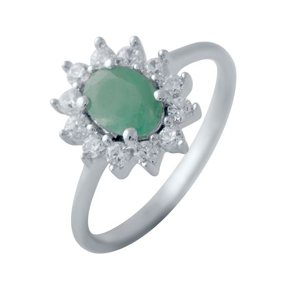Серебряное кольцо с изумрудом 1.294ct