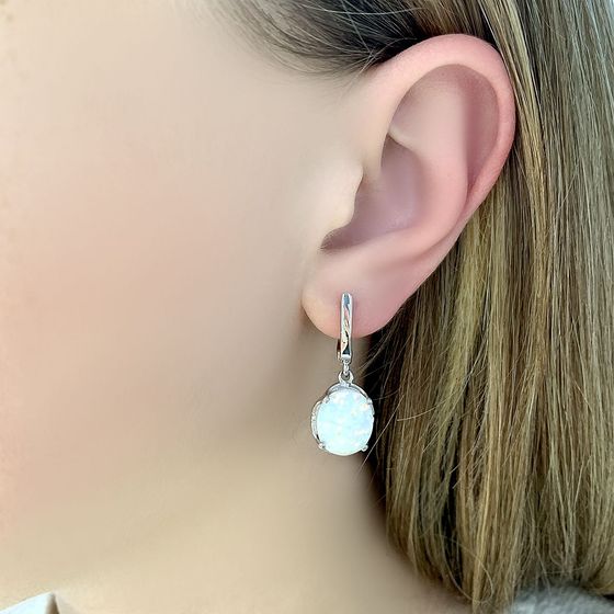 Серебряные серьги с опалом 4.183ct