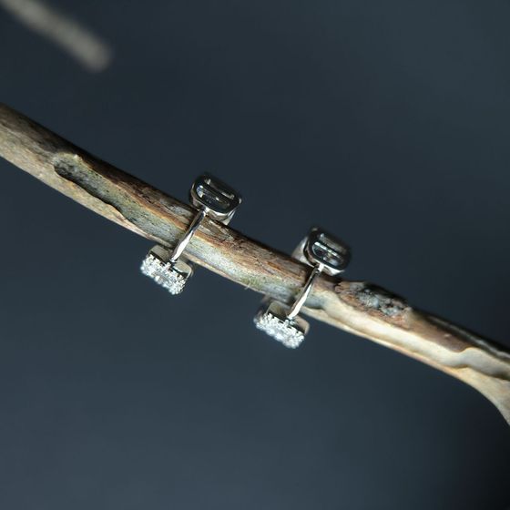 Серебряные серьги с фианитами