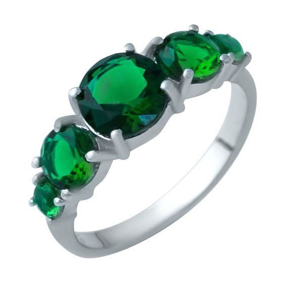 Серебряное кольцо с изумрудом nano 1.9ct