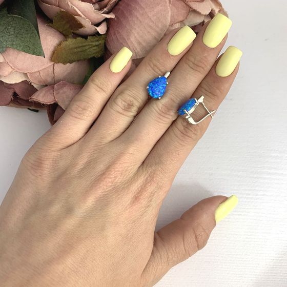 Серебряные серьги с опалом 2.747ct