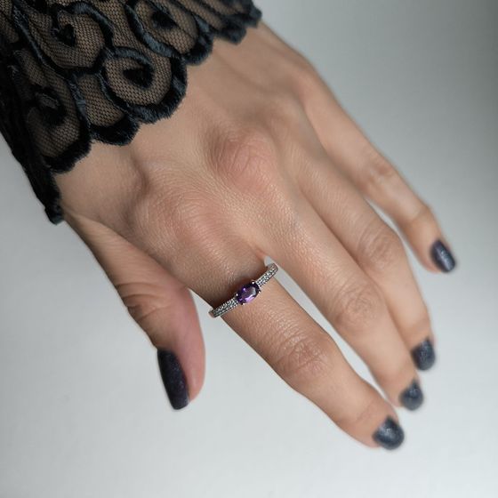 Серебряное кольцо с аметистом 0.477ct