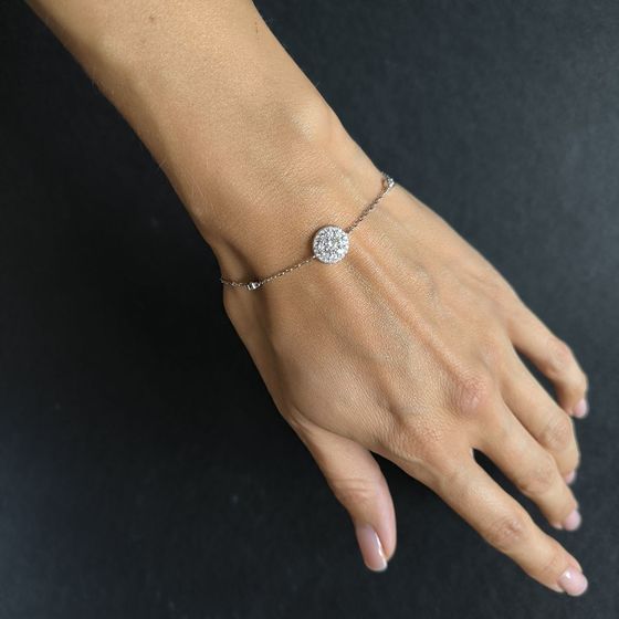 Серебряный браслет с фианитами