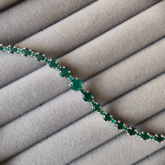 Серебряный браслет с агатом 6.338ct