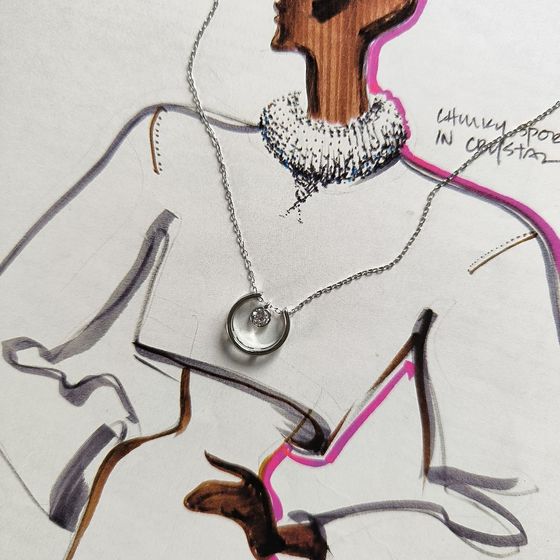 Серебряное колье с фианитами