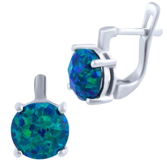 Серебряные серьги с опалом