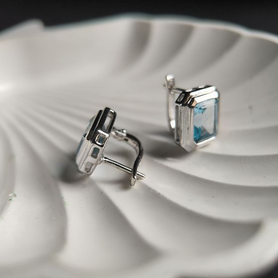 Серебряные серьги с топазом 7.725ct
