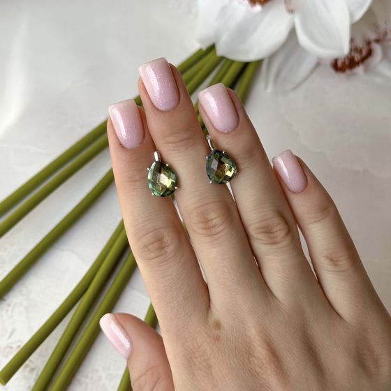 Серебряные серьги с мистик топазом 5.145ct