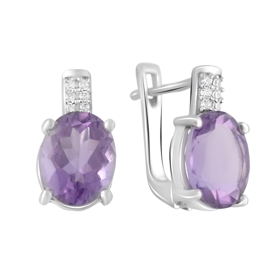 Серебряные серьги с аметистом