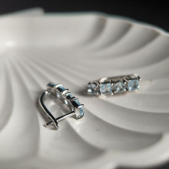 Серебряные серьги с топазом 2.725ct