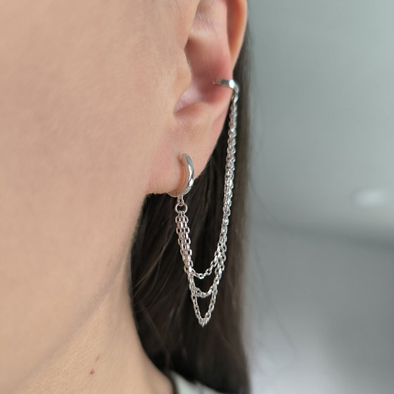 Серебряные серьги без камней