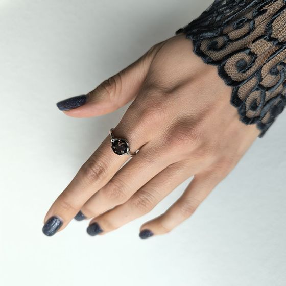 Серебряное кольцо с раухтопазом (дымчатым кварцем) 1.683ct