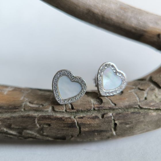 Серебряные серьги с перламутром