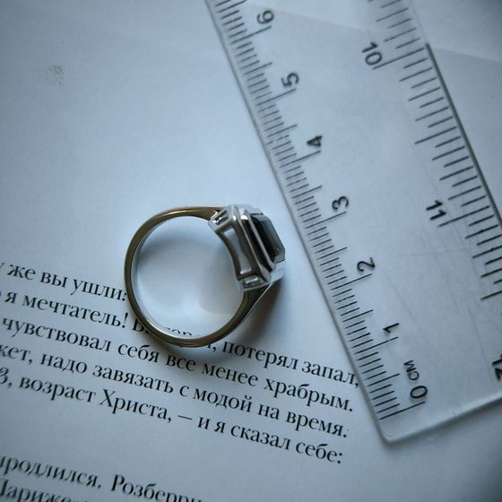 Серебряное кольцо с раухтопазом (дымчатым кварцем) 2.842ct