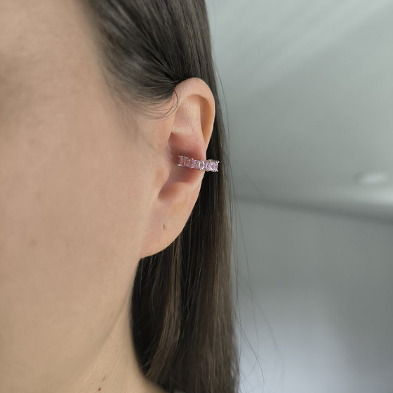 Серебряные серьги с фианитами