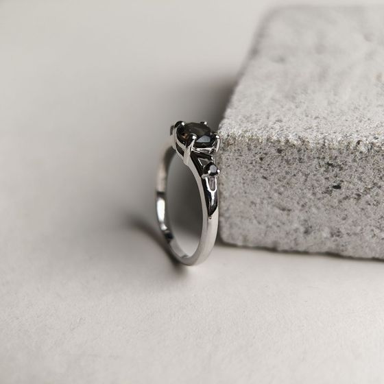 Серебряное кольцо с раухтопазом (дымчатым кварцем) 0.842ct