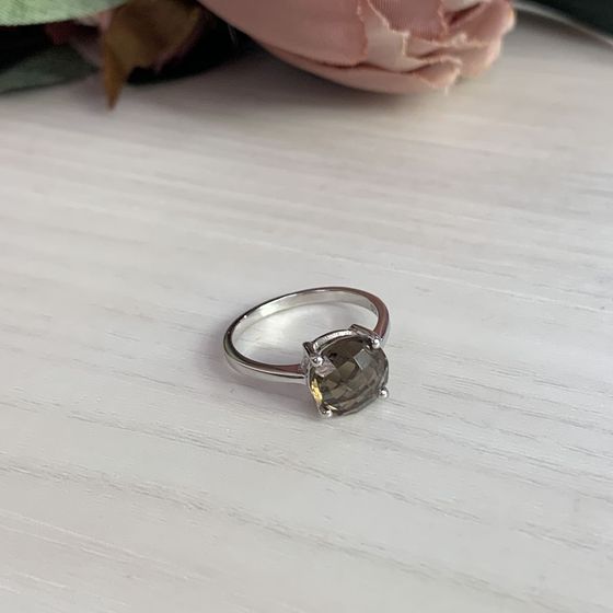 Серебряное кольцо с раухтопазом (дымчатым кварцем) 2.583ct