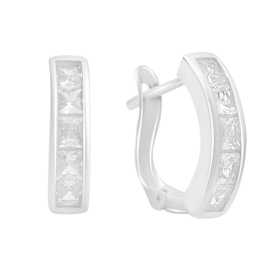 Серебряные серьги с фианитами