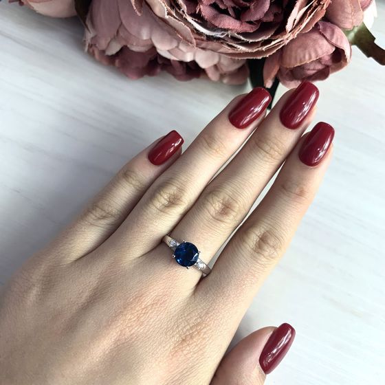 Серебряное кольцо с топазом Лондон Блю 1.685ct
