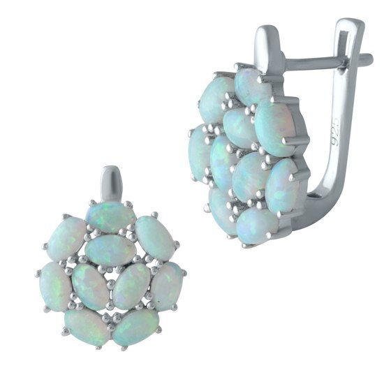 Серебряные серьги с опалом 1.938ct