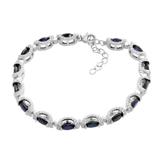 Серебряный браслет с сапфиром 12.81ct