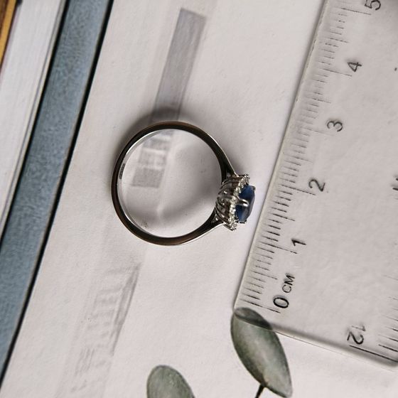 Серебряное кольцо с сапфиром nano 0.853ct