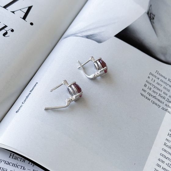 Серебряные серьги с султанитом 5.465ct