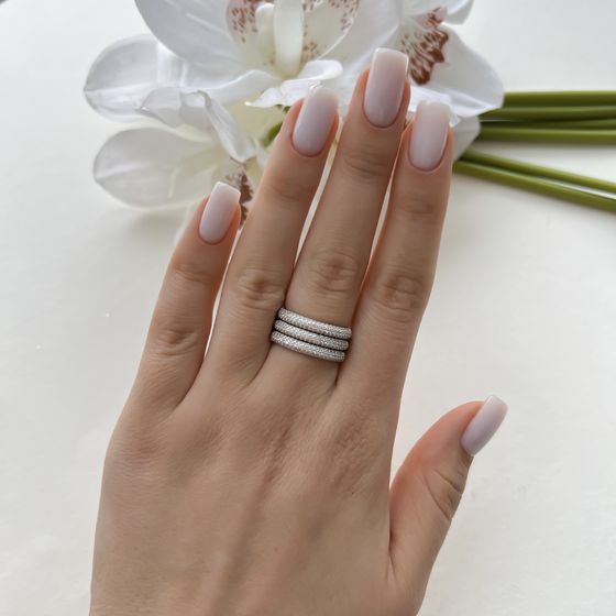 Серебряное кольцо с фианитами