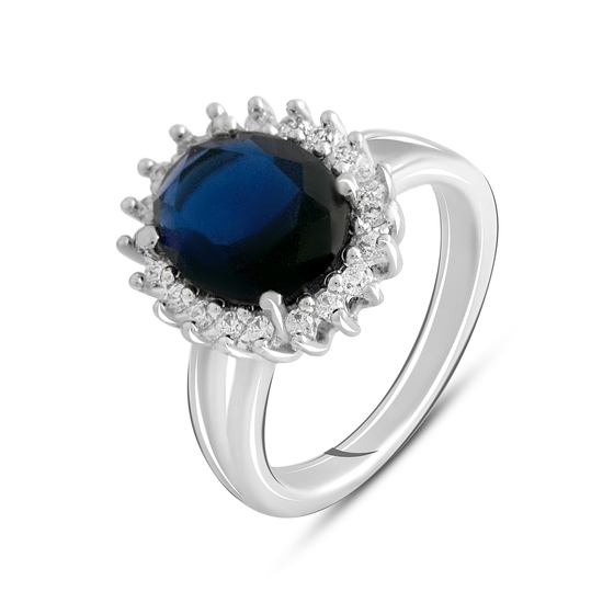 Серебряное кольцо с сапфиром nano