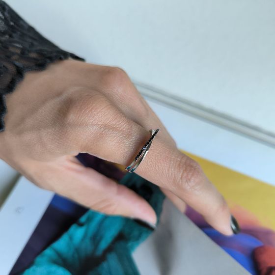 Серебряное кольцо с фианитами