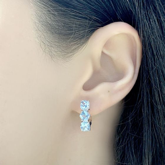 Серебряные серьги с топазом 4.183ct