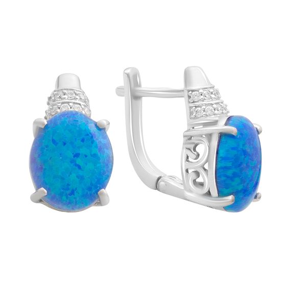 Серебряные серьги с опалом 4.012ct