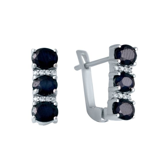 Серебряные серьги с сапфиром 2.844ct
