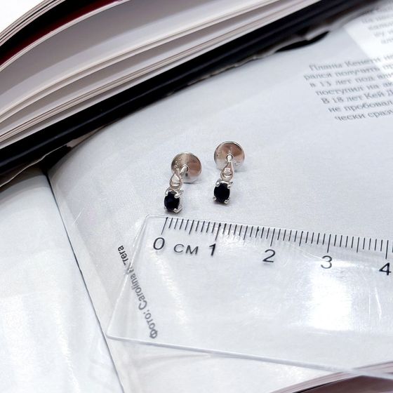 Серебряные серьги с сапфиром 0.46ct