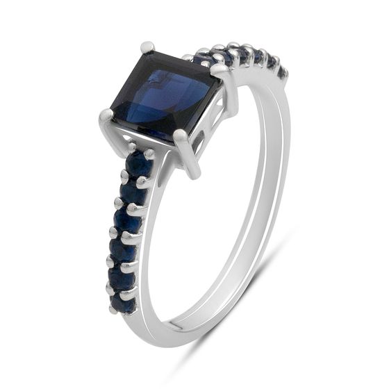 Серебряное кольцо с сапфиром nano 1.413ct